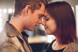 Young couple having a tender moment