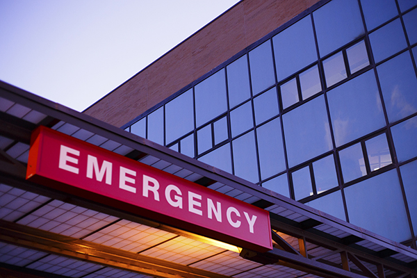 Emergency department sign at a hospital